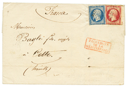 GUERRE DE CRIMEE : 1855 20c(n°14) + 80c(n°17) Pd Obl. AOM Sur Lettre Avec Texte De KAMIESH Pour La FRANCE. Trés Rare Sur - Marques D'armée (avant 1900)