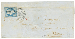 "ARMEE D' ORIENT Pour VARNA (BULGARIE) " : 1855 20c(n°14) Bord De Feuille(pd) Obl. AOM + ARMEE D' ORIENT Bau M Sur Lettr - Sellos De La Armada (antes De 1900)