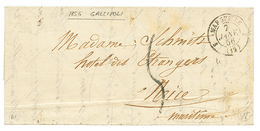 GUERRE CRIMEE : 1856 T.15 MARSEILLE + Taxe 5 Sur Lettre Avec Texte Daté "DEVANT GALLIPOLI" Pour NICE (ETATS SARDES). Ver - Marques D'armée (avant 1900)