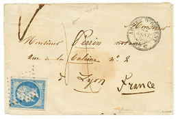 1856 20c(n°14) Obl. AOC + ARMEE D' ORIENT Bau C + Taxe 4 Sur Env. Pour LYON. RARE. TB. - Bolli Militari (ante 1900)