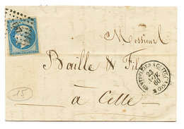 CONVOYEUR - PRECURSEUR : 1860 20c(n°14) Obl. PC 687 + MONTPELLIER A CETTE (CONV.) Sur Lettre Avec Texte De MONTPELLIER P - 1853-1860 Napoleone III