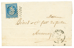 1860 FRANCE 20c(pd) Obl. GRILLE SARDE + CHAMBERY Sur Lettre Avec Texte Pour ANNONAY. TTB. - 1853-1860 Napoléon III