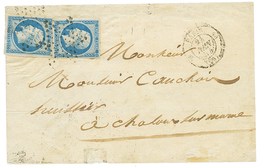 1854 25c EMPIRE(n°15)x2 Avec 4 Marges Sur Lettre (ss Texte) De PARIS. Certificat ROUMET(1980). TB. - 1853-1860 Napoléon III