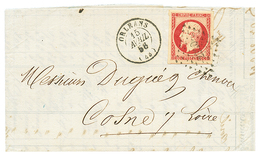 1858 Magnifique Exemplaire Du 80c(n°17) Obl. PC 2340 + T.15 ORLEANS Sur Lettre Pour COSNE. Superbe. - 1853-1860 Napoléon III