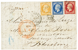 "1F10 Pour La RUSSIE" : 1857 10c(n°13) Pd + 20c(n°14)+ 80c(n°17) Obl. Ambulant BP 1° + BORDEAUX A PARIS Sur Lettre Avec  - 1853-1860 Napoléon III