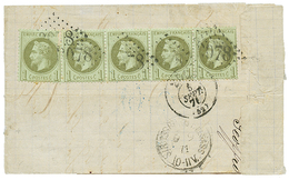 SEPTEMBRE 1871 : 20c(n°37) Obl. GC 3078 + T.17 RAMBERVILLERS + Taxe 20 Bleue + Au Verso Bande De 5 Du 1c Lauré N°25( 1 E - 1863-1870 Napoléon III Lauré