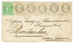 1872 4c Lauré(x5) 2 Ex. Pd + 5c CERES Obl. Etoile 15 Sur Lettre De PARIS. Affrt Rare. Signé CALVES. TB. - 1863-1870 Napoléon III. Laure