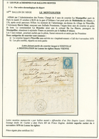 "LE MONGOLFIER" : 20c(n°29) Obl. Etoile 36 + PARIS 24 Oct 70 Sur Lettre Pour LUSSAC. Verso, LUSSAC-LES-EGLISES 4 Nov 70. - Guerra De 1870