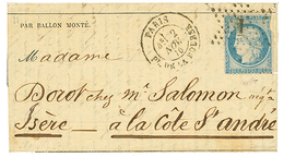 1870 20c(n°37) Etoile 1 + PARIS 2 Nov 70 Sur GAZETTE DES ABSENTS N°4 Pour LA CÔTE ST ANDRE (8 Nov 70). TB. - Guerra De 1870