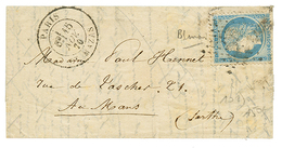 20c(n°37) Obl. Etoile + PARIS 15 Nov 70 Sur Lettre Pour LA MANS (28 Nov 70). TTB. - Guerra De 1870