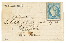 20c(n°37) + PARIS 5 Dec 70 Sur Lettre Pour TOULON (11 Dec 70). TB. - Guerra De 1870