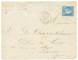 GUERRE 1870 - CROIX-ROUGE : 1872 25c(n°60) Obl. Etoile + Rare Cachet Rouge SOCIETE INTERNle DE SECOURS MILITAIRES / DELE - Guerra De 1870