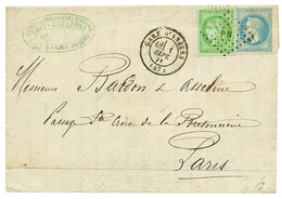 "1er SEPTEMBRE 1871" : 5c BORDEAUX(n°42) TTB Margé + 20c(n°29) Obl. Ambulant PN + GARE D' ANGERS 1 Sept 71 Sur Lettre Po - 1870 Emisión De Bordeaux