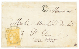 COTE D' OR : 1871 10c BORDEAUX TB Margé Obl. Cachet T.24 LAMARGELLE + BOITE RURALE C Sur Lettre Avec Texte Daté "FRENOIS - 1870 Uitgave Van Bordeaux