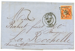 1871 40c BORDEAUX (n°48) Orange Fonçé TB Margé Obl. GC 99 Sur Lettre D' ANGERS. Signé SCHELLER. Superbe Qualité. - 1870 Uitgave Van Bordeaux