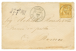 1879 25c SAGE Jaune Obl. MONACO PRINCIPAUTE Sur Env(pd) Pour ROMA (ITALIE). TB. - Otros & Sin Clasificación