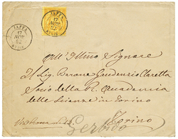 "JAFFA" : 1882 25c SAGE Obl. JAFFA SYRIE Sur Enveloppe Pour TORINO (ITALIE). TB. - Otros & Sin Clasificación