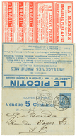 1887 CARTE LETTRE ANNONCES 15c "VENDU 5 CENTIMES" Obl. PARIS . Rare Complet. TB. - Andere & Zonder Classificatie
