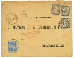 VAR : 1888 15c SAGE Obl. CALLIAN + TAXE Noir 5c+ 10c+ 30c Obl. MARSEILLE. TB. - Andere & Zonder Classificatie