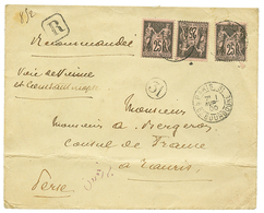 "Destination IRAN" : 1900 25c SAGE(x3) Sur Env(pli) RECOMMANDEE De PARIS Pour TAURIS (PERSE). TB. - Altri & Non Classificati