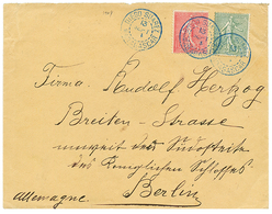 1904 FRANCE 10c + 15c SEMEUSE Obl. DIEGO-SUAREZ MADAGASCAR Sur Env. Pour BERLIN. RARE. Superbe. - Autres & Non Classés