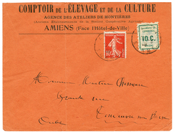 1909 10c SEMEUSE + Timbre 10c CHAMBRE DE COMMERCE AMIENS Obl. AMIENS Sur Env. Commerciale. TTB. - Otros & Sin Clasificación