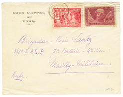 1938 1F50 + 3F50 (n°256) + Vignette "ORPHELINS" Obl. Sur Lettre De PARIS. Rare. Cote 230€. TTB. - Altri & Non Classificati