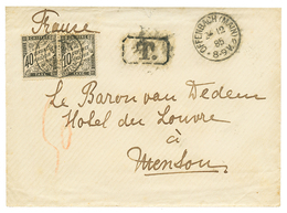 1885 TAXE Noir 10c + 40c Obl. MENTON Sur Env. NON AFFRANCHIE D' OFFENBACH (ALLEMAGNE). TB. - Altri & Non Classificati