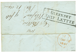 1841 GUERNESEY SHIP LETTER Au Verso D'une Lettre Avec Texte De RIO DE JANEIRO (BRESIL) Pour LONDON. Rare. TTB. - 1701-1800: Précurseurs XVIII