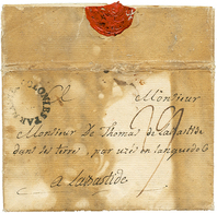 COURRIER DESINFECTE : 1785 COLONIE PAR NANTES Rond Sur Lettre (trace De PURIFICATION) Datée "à Bord De La CORVETTE Du RO - Posta Marittima