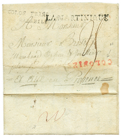 "PAQUEBOT DU ROI" : Cachet Rare COLONIES (40mm) En Rouge + COLON. FRANC/ MARSEILLE + Cachet Des Paquebots Du ROI "LA MAR - Maritieme Post