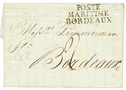 1805 POSTE MARITIME BORDEAUX Sur Lettre De PHILADELPHIA (USA) Pour BORDEAUX. Superbe Qualité. - Correo Marítimo