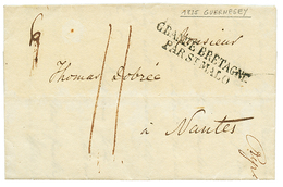 1825 GRANDE BRETAGNE PAR ST MALO Sur Lettre Avec Texte De GUERNESEY Pour NANTES. Superbe. - Correo Marítimo