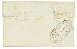 1834 Cachet Rare PAQUEBOT LA VICTOIRE/CAP. FOUET/HAVRE ET GUADELOUPE Au Verso D'une Lettre Avec Texte De POINTE-A-PITRE  - Correo Marítimo