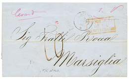 1853 Cachet Rare MENTOR + Taxe 10 Sur Lettre De CONSTANTINOPLE Pour MARSEILLE. TTB. - Correo Marítimo