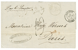 1854 LOUQSOR 7 Avril 54 + SMYRNE TURQUIE + Taxe 10 Sur Lettre De CONSTANTINOPLE Pour PARIS. TTB. - Posta Marittima