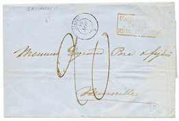 GALIPOLI Via Paquebot SIMOIS : 1855 SIMOIS + Taxe 20 Sur Lettre Avec Texte Daté "GALIPOLLI" Pour La FRANCE. Origine Rare - Posta Marittima