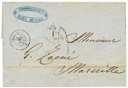 1855 VATICAN ° Taxe 10 Sur Lettre Avec Texte De CONSTANTINOPLE Pour MARSEILLE. Verso, SMYRNE. TTB. - Maritieme Post