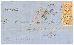 1861 10c(n°13) + 40c(n°16) TB Margés Obl. ANCRE + CYDNUS 30 Janv Sur Lettre De CONSTANTINOPLE. TTB. - Maritieme Post