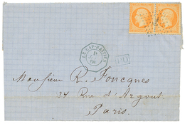 HAITI - Bureau Consulaire : 1868 Paire 40c(n°23) Obl. ANCRE + LE CAP HAITIEN Sur Lettre Pour PARIS. RARE. Superbe. - Poste Maritime