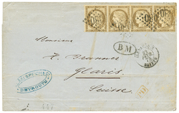 "BOITE MOBILE De BEYROUTH" : 1875 Bande De 4 Du 30c CERES Obl. GC 5080 + ALEXANDRIE EGYPTE + B.M Sur Lettre De BEYROUTH  - Other & Unclassified