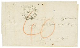 1838 Grand Cachet CONSTANTINOPLE TURQUIE + Taxe 40 Sur Lettre PURIFIEE Avec Texte Pour La GRECE. TTB. - Otros & Sin Clasificación
