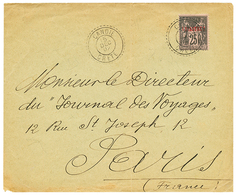 CRETE : 1902 1P S/ 25c Sage Obl. CANDIE CRETE Sur Enveloppe Pour PARIS. Superbe. - Autres & Non Classés