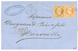 1862 10c(n°13) + 40c(n°16) Avec Trés Grandes Marges Obl. PC 3708 + LES DARDANNELLES TURQUIE Sur Lettre De SALONIQUE Pour - Autres & Non Classés