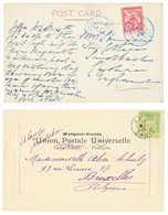 "JAFFA" : 2 Cartes Avec 1902 5c SAGE Obl. JAFFA SYRIE Et 1908 10c MOUCHON Obl. JAFFA PALESTINE. TTB. - Andere & Zonder Classificatie