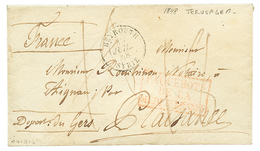 "JERUSALEM Via BEYROUTH" : 1848 BEYROUTH SYRIE + Taxe "18" Sur Enveloppe Avec Texte Daté "JERUSALEM" Pour La FRANCE. Rar - Altri & Non Classificati