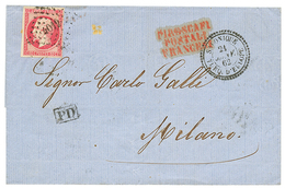 1862 80c(n°17) TB Margé Obl. PC 4012 + SALONIQUE TURQUIE Sur Lettre Pour L' ITALIE. Cote 715€. TTB. - Andere & Zonder Classificatie