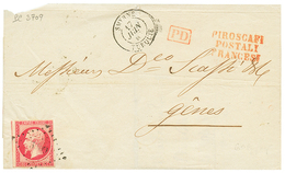 1862 80c(n°17) Obl. PC 3709 + SMYRNE TURQUIE Sur Lettre Pour L' ITALIE. Cote Du PC Sur 80c = 600€. TB. - Altri & Non Classificati