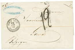 TREBIZONDE : 1864 TREBIZONDE TURQ. D' ASIE + TAXE 12 Sur Lettre Pour GAND BELGIQUE. Rare Taxé. TTB. - Andere & Zonder Classificatie