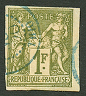 COLONIES GENERALES 1F SAGE Obl. THIO En Bleu. TB. - Autres & Non Classés